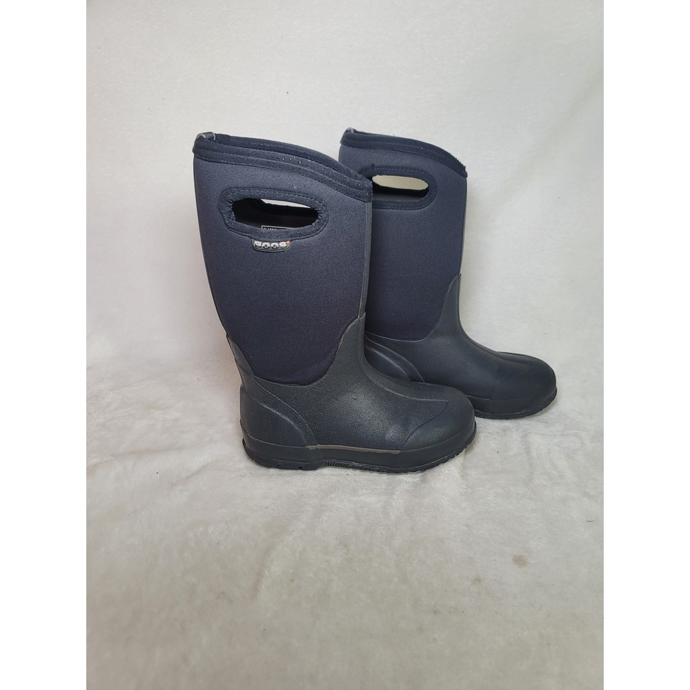 Bogs Kids Classic High HA Waterproof Rain Boots Black Youth 2 Outdoor Coastal